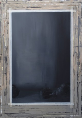 Dariusz Mlącki, Still Life in Black, oil and acrylic on canvas