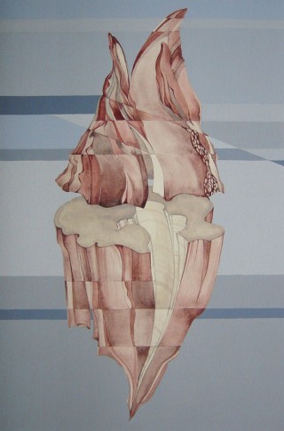 Kamil Klonowski, Conch II, gouache, acrylic, paper, 30 x 45 cm,