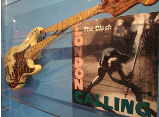 The Clash bassit’s broken fender on display in a museum
