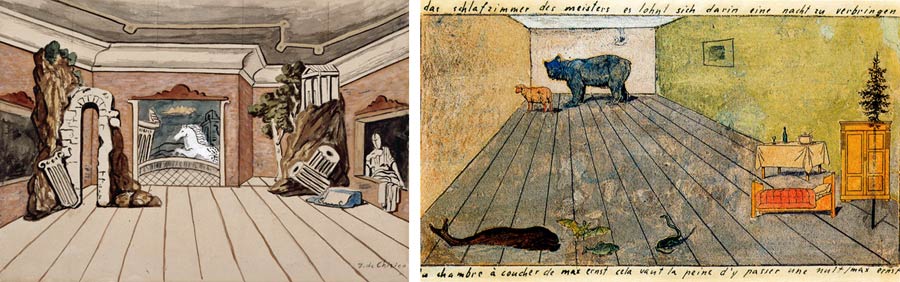 Giorgio de Chirico – sketch; Max Ernst, The master's bedroom, it's worth spending a night there
